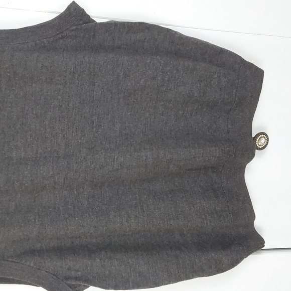 Turnbury Dark Gray Luxe Extra fine Merino Wool Preppy Sweater Vest Neutral Sz.XL - Picture 6 of 9